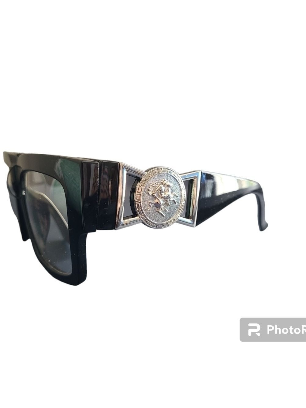 Vivant Blue Light Blocking Black & Silver Chunky Oversized Eyeglasses NWT
